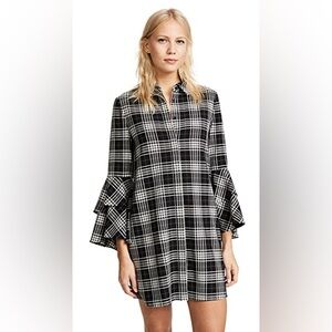 Alice + Olivia Ruffle Sleeve Jem Shirt Dress Sz M